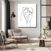 Painting by Numbers Line Drawing Art Silhouette Love Kiss